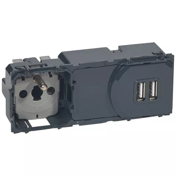 legrand-prise de courant et prise double usb type-a 3a pr�c�bl�es c�liane (067106)