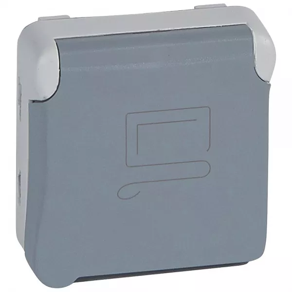 legrand-prise de courant �tanche 2p+t � d�trompage plexo composable ip55 16a 250v - gris (069553)