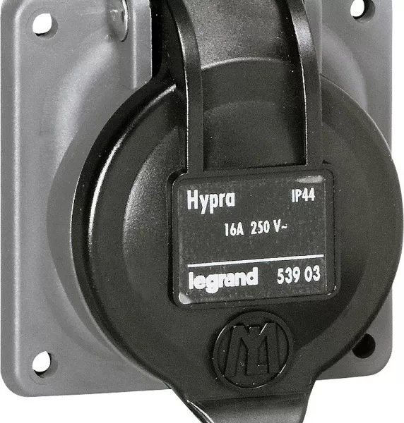 legrand-prise de courant fixe 2p+t � brochage domestique hypra ip44 - 250v~ - plastique (053903)