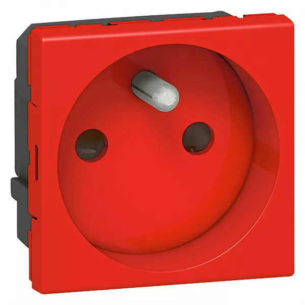 legrand-prise de courant mosaic - 2p+t - 2 modules - rouge antimicrobien sans d�trompage (077118)