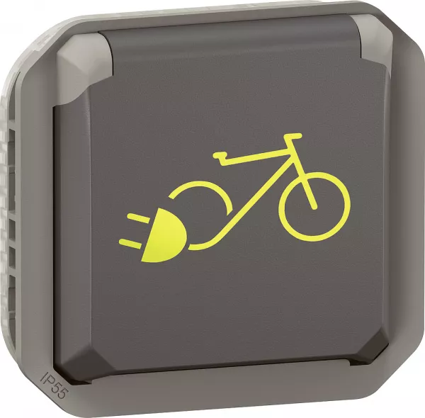legrand-prise de courant plexo pour recharge 2 roues �lectriques composable anthracite (069807l)