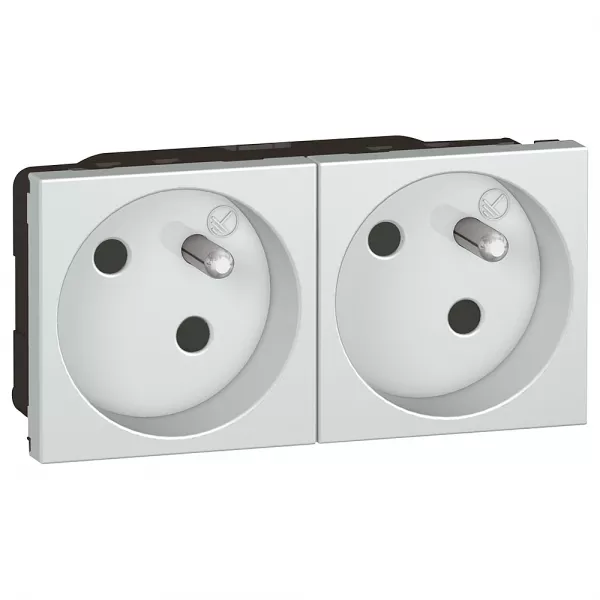 legrand-prise de courant pr�c�bl�e mosaic - 2x2p+t � 45� - 4 modules - alu (079272)