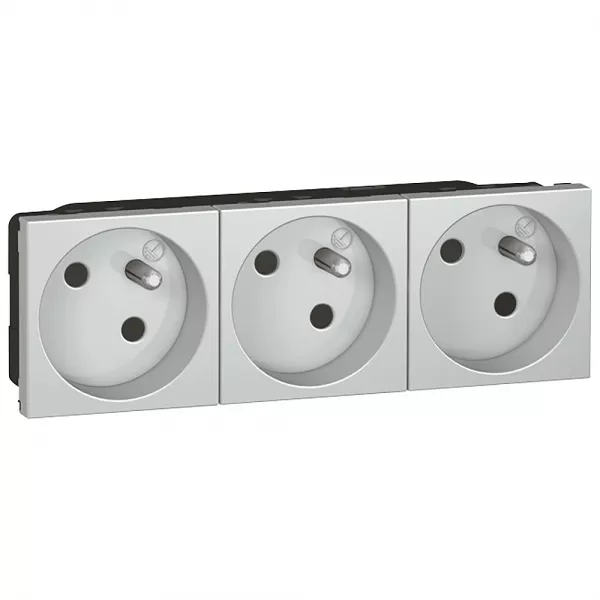 legrand-prise de courant pr�c�bl�e mosaic - 3x2p+t � 45� - 6 modules - alu (079273)