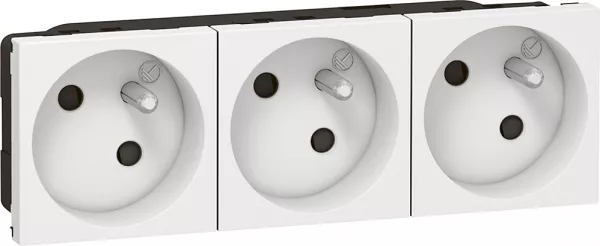 legrand-prise de courant pr�c�bl�e mosaic - 3x2p+t � 45� - 6 modules - blanc (077143)