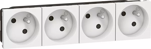 legrand-prise de courant pr�c�bl�e mosaic - 4x2p+t � 45� - 8 modules - blanc (077144)