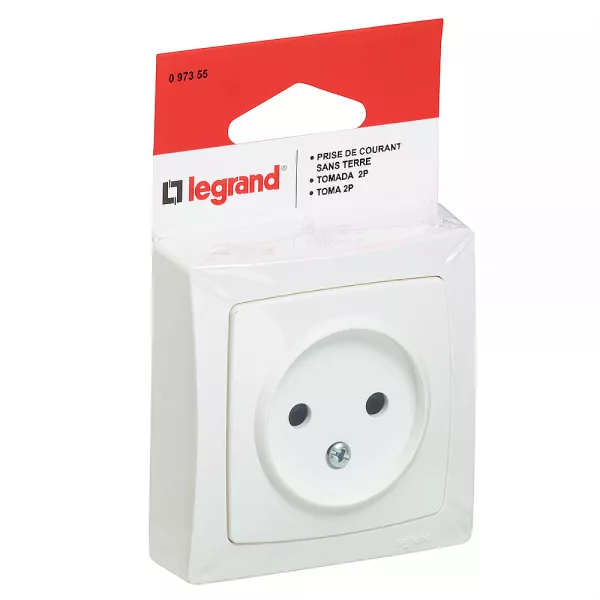 legrand-prise de courant sans terre appareillage saillie - bornes � vis - blanc (097355)