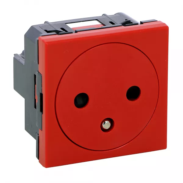 legrand-prise de courant surface mosaic - 2p+t - 2 modules - rouge antimicrobien (077133)