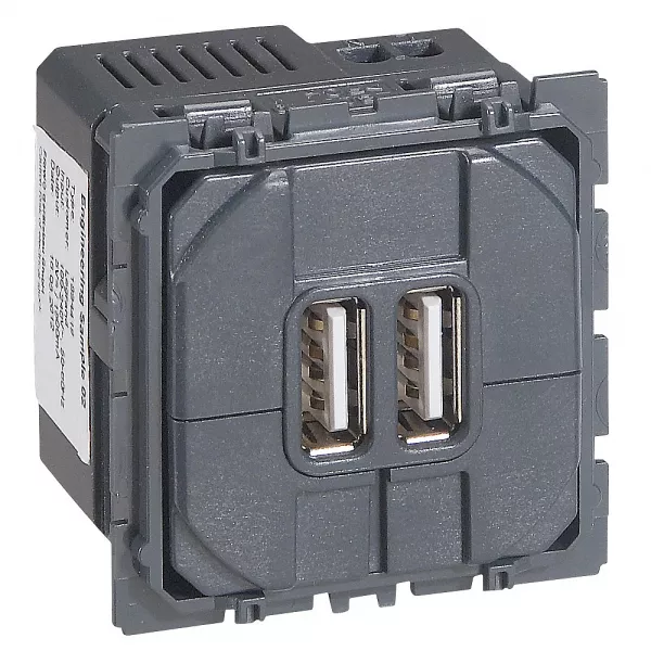 legrand-prise double usb c�liane - type-a 2,4a 12w (067462)