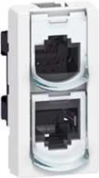 legrand-prise doubleur rj45 contacts 45 mosaic avec t�l�phone et t�l�phone (076535)