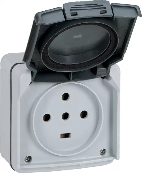 legrand-prise �tanche 3p+t+n 20a plexo complet ip55 saillie - gris (091657)