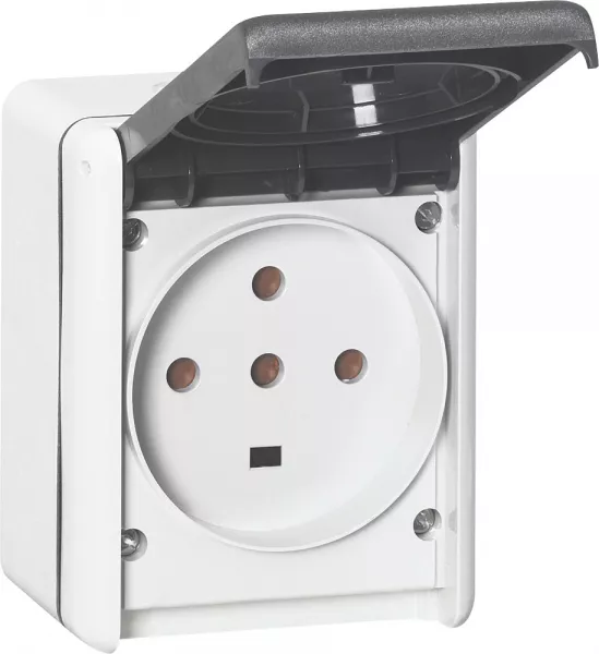 legrand-prise �tanche 3p+t+n 32a plexo complet ip44 saillie - gris (055877)