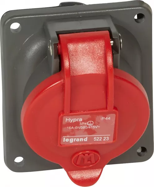 legrand-prise fixe hypra ip44 16a - 380v~ � 415v~ - 3p+t - plastique (052223)