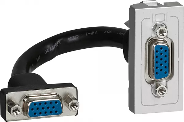 legrand-prise hd 15 femelle pr�connectoris�e mosaic 1 module - alu (079377)