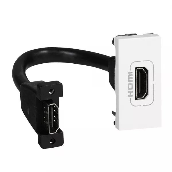 legrand-prise hdmi type-a version 2.0 pr�connectoris�e mosaic 1 module - blanc (078778)