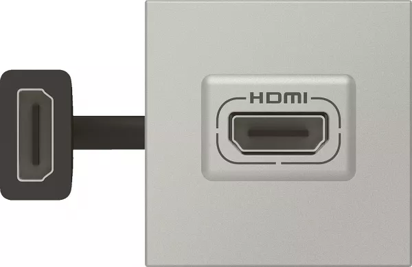 legrand-prise hdmi type-a version 2.0 pr�connectoris�e mosaic 2 modules - alu (079279l)