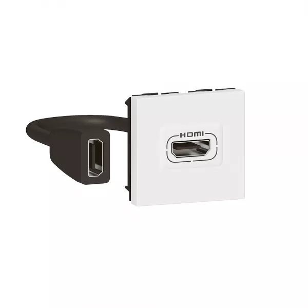 legrand-prise hdmi type-a version 2.0 pr�connectoris�e mosaic 2 modules - blanc (078979l)