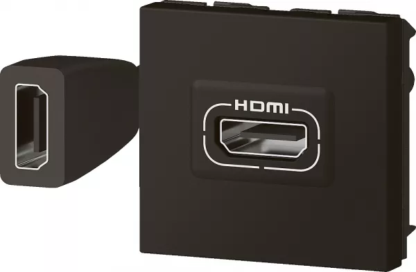legrand-prise hdmi type-a version 2.0 pr�connectoris�e mosaic 2 modules - noir mat (079479l)