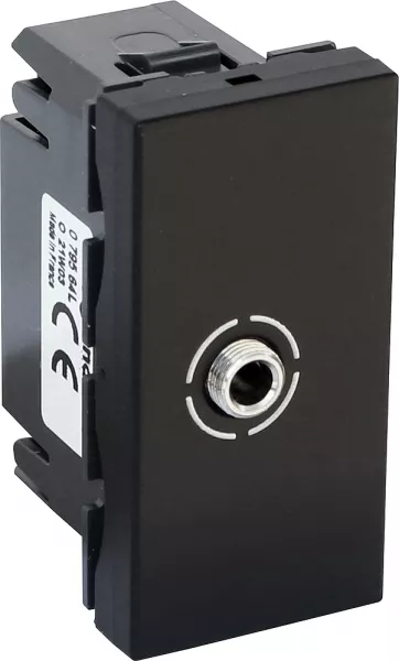 legrand-prise jack 3.5mm femelle mosaic � visser 1 module - noir mat (079564l)
