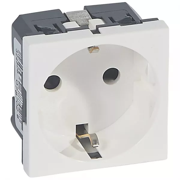 legrand-prise mosaic standard germanique - 2p+t - 2 modules - blanc antimicrobien (078702)