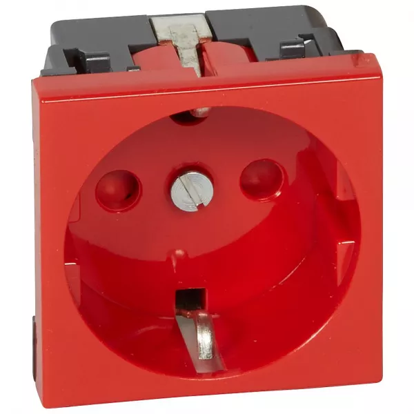 legrand-prise mosaic standard germanique - 2p+t - 2 modules - rouge � d�trompage (077214)