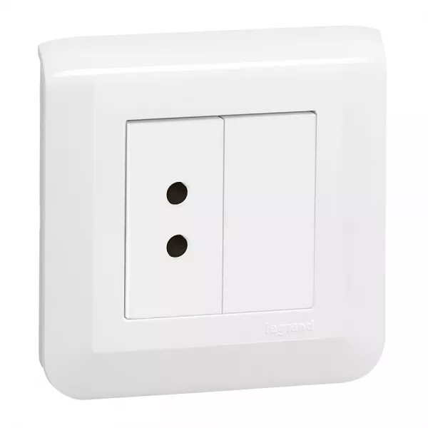 legrand-prise poire d\'appel/alarme biom�dicale mosaic -entraxe 12mm - avec plaque (076663l)