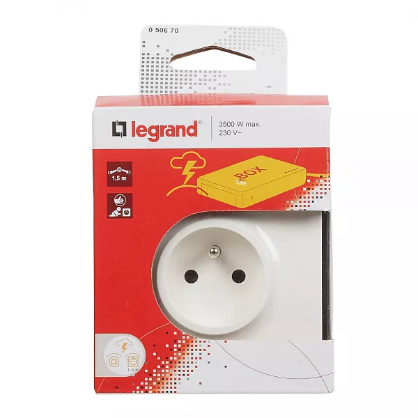 legrand-prise prot�g�e 2p+t + 2 prises rj45 avec parafoudre (050670)