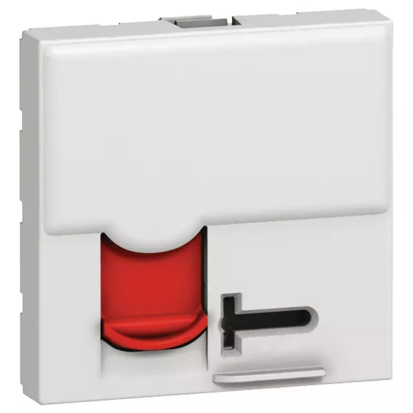 legrand-prise rj45 cat�gorie 6 ftp acc�s contr�l� - volet rouge mosaic 2 modules - blanc (076595)