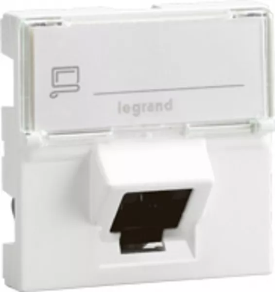 legrand-prise rj45 cat�gorie 6 ftp inclin�e � 45� mosaic 2 modules - blanc (076505)