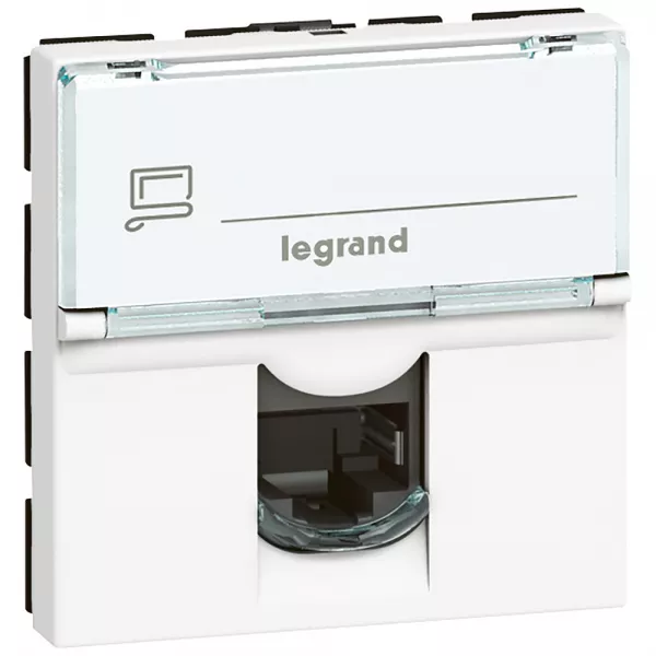 legrand-prise rj45 cat�gorie 6 ftp inclin�e � 90� mosaic 2 modules - blanc (076592)