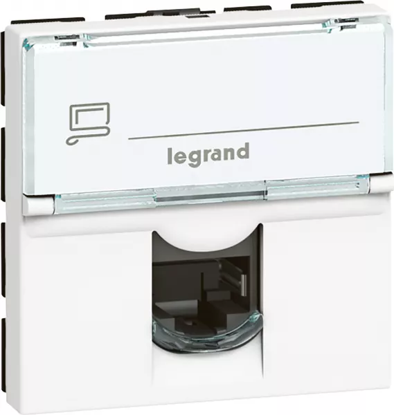 legrand-prise rj45 cat�gorie 6 stp blind�e inclin�es � 90� mosaic 2 modules - blanc (076593)