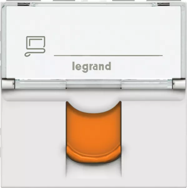 legrand-prise rj45 cat�gorie 6a stp � blindage m�tal - volet orange mosaic 2 mod - blanc (076525)