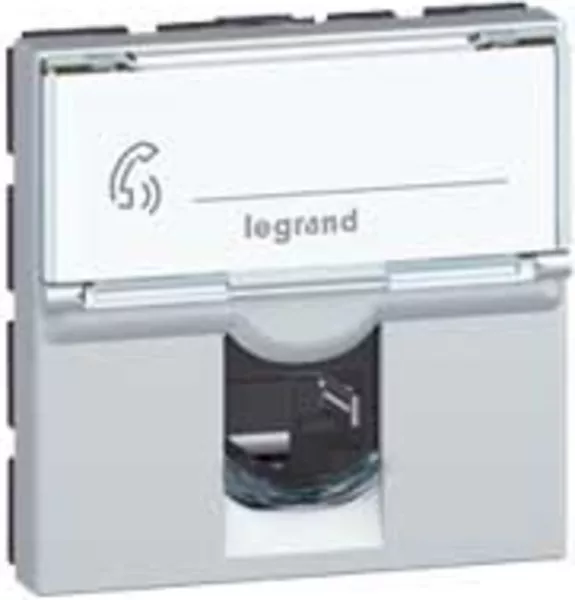 legrand-prise rj45 cat�gorie 6a stp � blindage m�tal mosaic 2 modules - alu (079476)