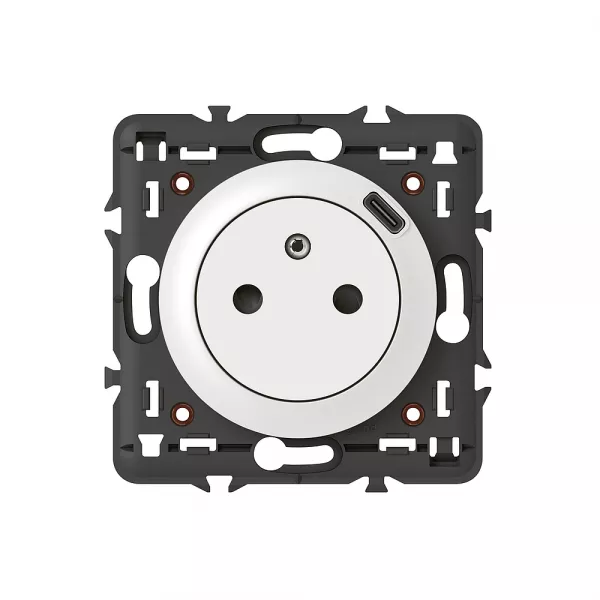 legrand-prise surface c�liane avec prise usb en face avant type-c - 7,5w - blanc (068127)
