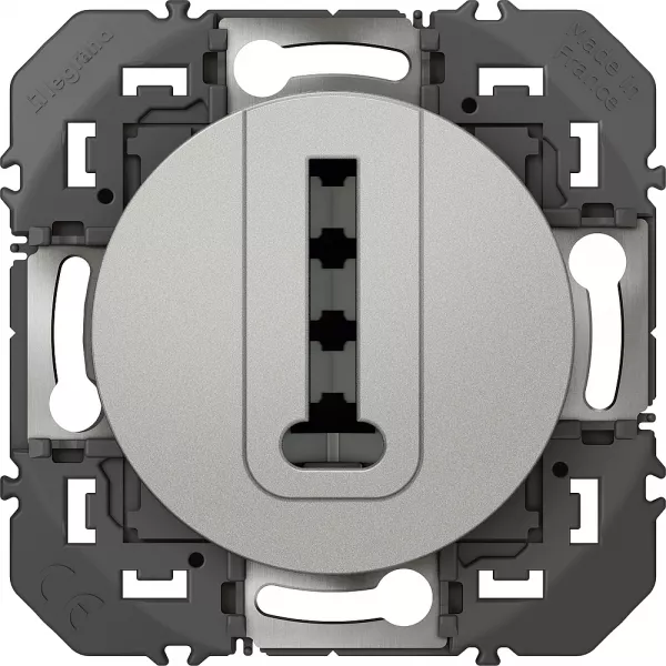 legrand-prise t�l�phone en t dooxie finition alu - sachet (095256)
