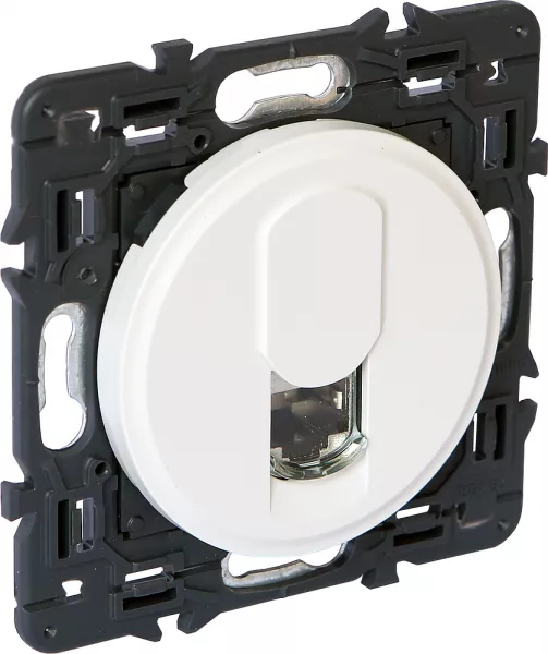 legrand-prise t�lephone rj45 cat�gorie 6 stp c�liane avec enjoliveur blanc et support (067719)