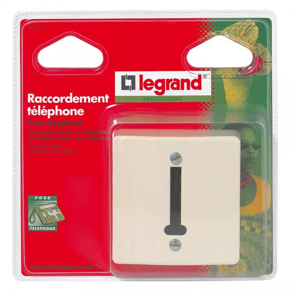 legrand-prise t�l�phone saillie en t pour un appareil (091051)