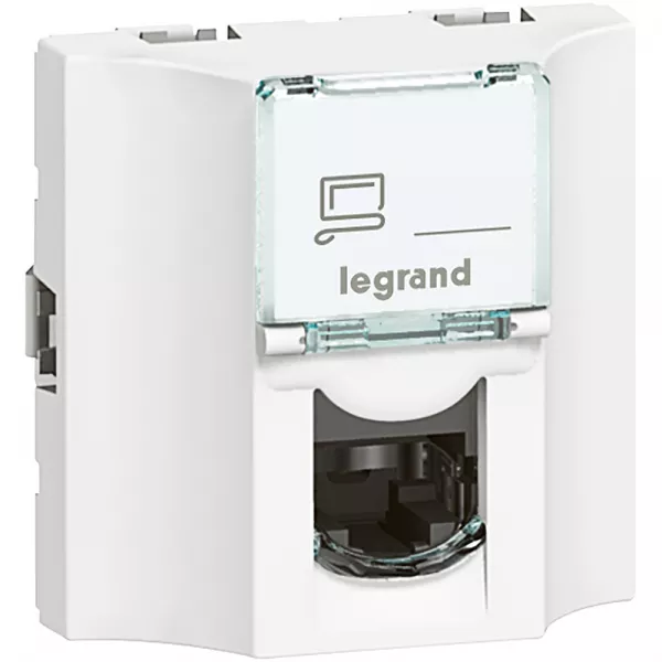 legrand-prise travers�e cuivre cat�gorie 6 utp mosaic 2 modules - blanc (078622)