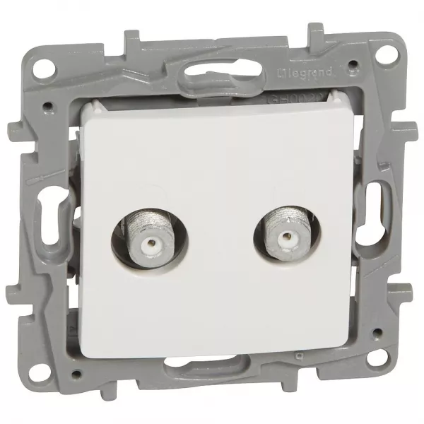 legrand-prise tv double pour r�seaux c�bl�s nilo� type \'f\' � visser - pur (664766)