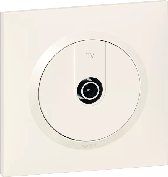 legrand-prise tv �toile blind�e dooxie one livr�e avec plaque carr�e blanche et griffes (600751)