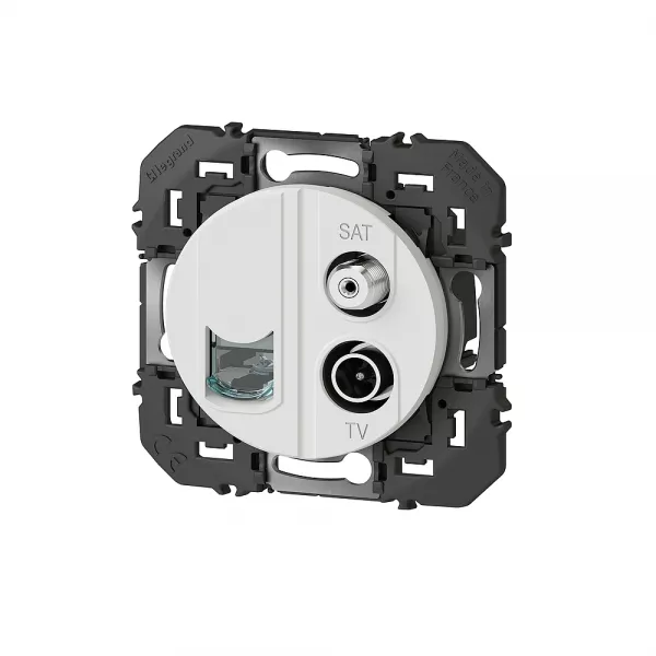 legrand-prise tv-sat + rj45 cat6 stp compacte dooxie finition blanc (600358)