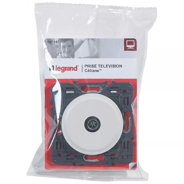 legrand-prise tv simple m�le c�liane - blanc avec support (099715)