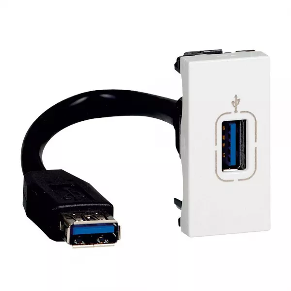 legrand-prise usb 2.0 femelle pr�connectoris�e mosaic 1 module - blanc (078746)