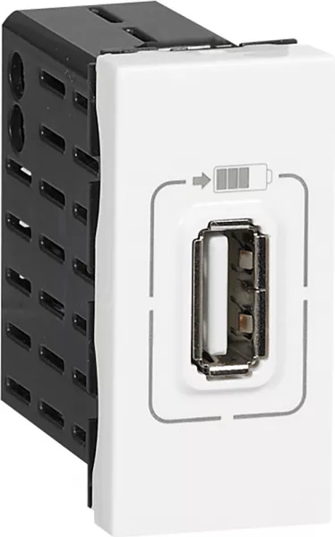 legrand-prise usb type-a 1,5a 5v= 7,5w mosaic 1 module 230v - blanc (077591)