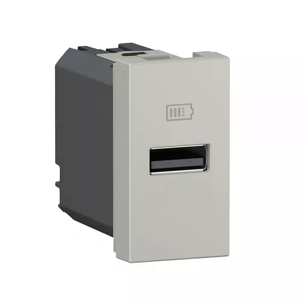 legrand-prise usb type-a 3a mosaic - 1 module alu pour poste de travail (077651l)