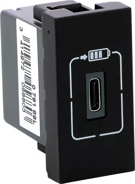 legrand-prise usb type-c 1,5a 5v= 7,5w mosaic 1 module 230v - noir (079189l)