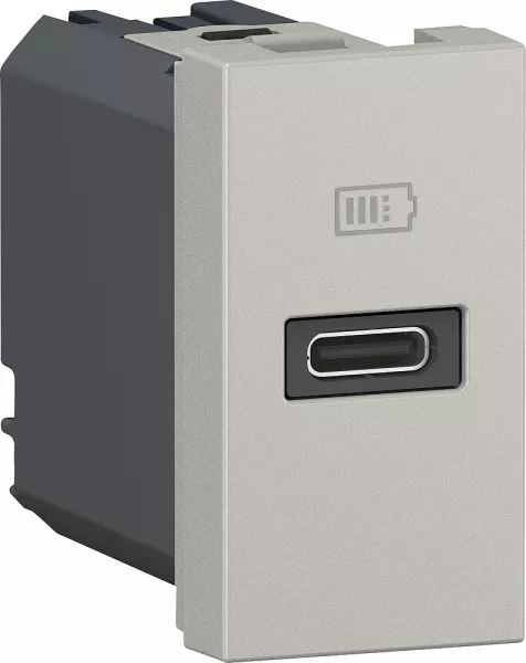 legrand-prise usb type-c power delivery mosaic - 1 module alu pour poste de travail (077691l)