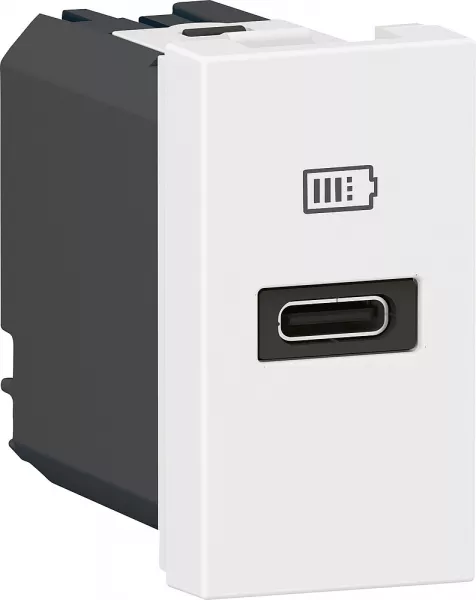 legrand-prise usb type-c power delivery mosaic - 1 module blanc pour poste de travail (077690l)