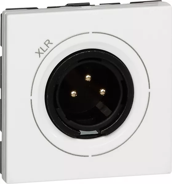 legrand-prise xlr 3 p�les m�le mosaic - liaison st�r�o tous p�riph�riques - blanc - 2mod (078756)