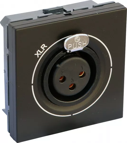 legrand-prise xlr femelle mosaic � visser 2 modules - noir mat (079555l)