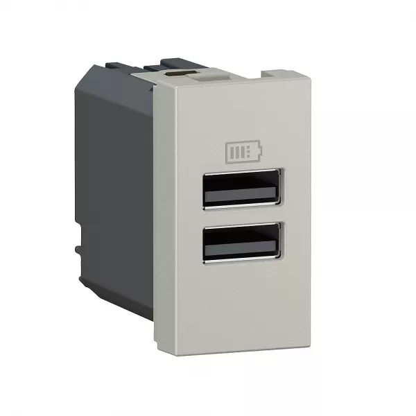 legrand-prises 2 usb type-a 3a mosaic - 1 module alu pour poste de travail (077661l)